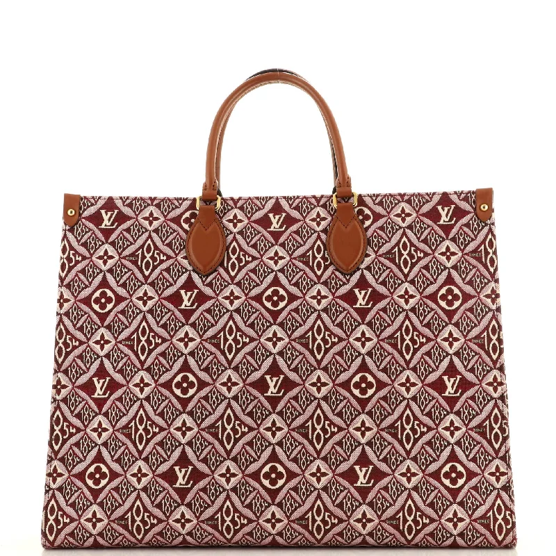 Women's Tote Bag with Detachable Pouch in Purple for Added ConvenienceOnTheGo Tote Limited Edition Since 1854 Monogram Jacquard GM Women's Tote Bag with Detachable Pouch in Purple for Added ConvenienceOnTheGo Tote Limited Edition Since 1854 Monogram Jacquard GM