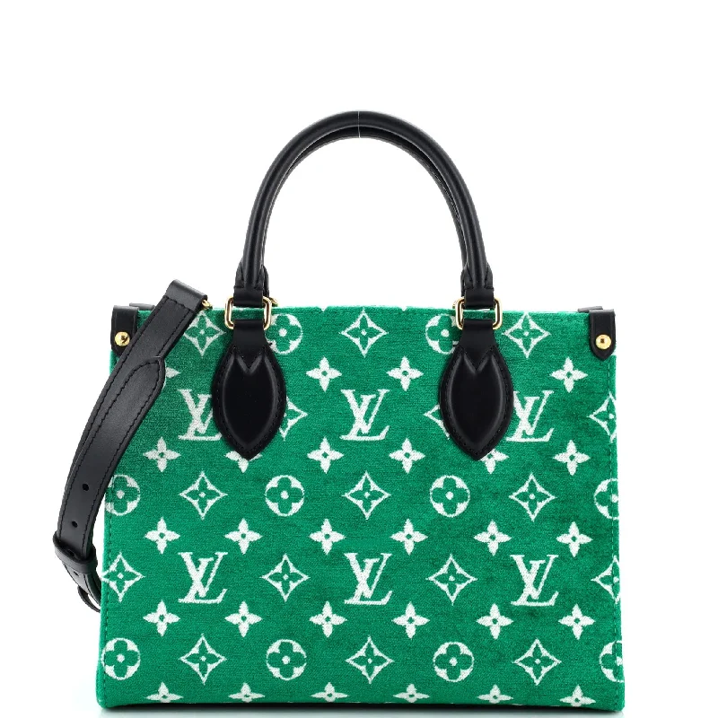 Medium - Sized Canvas Tote Bag in Navy Blue with Striped Pattern for a Nautical - Inspired LookOnTheGo Tote LV Match Monogram Jacquard Velvet PM