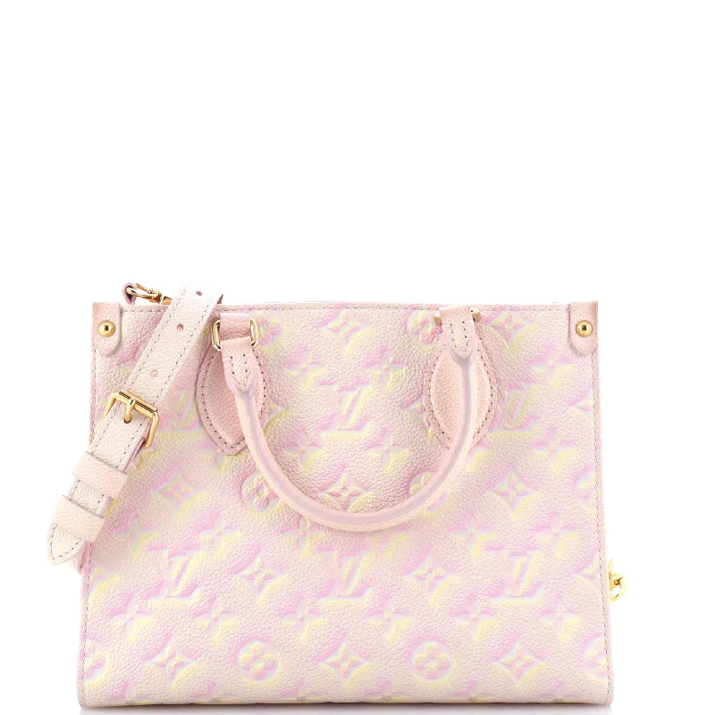 Patchwork Tote Bag in Denim with Vintage - Inspired Designs for a Retro AppealOnTheGo Tote Stardust Monogram Empreinte Leather PM
