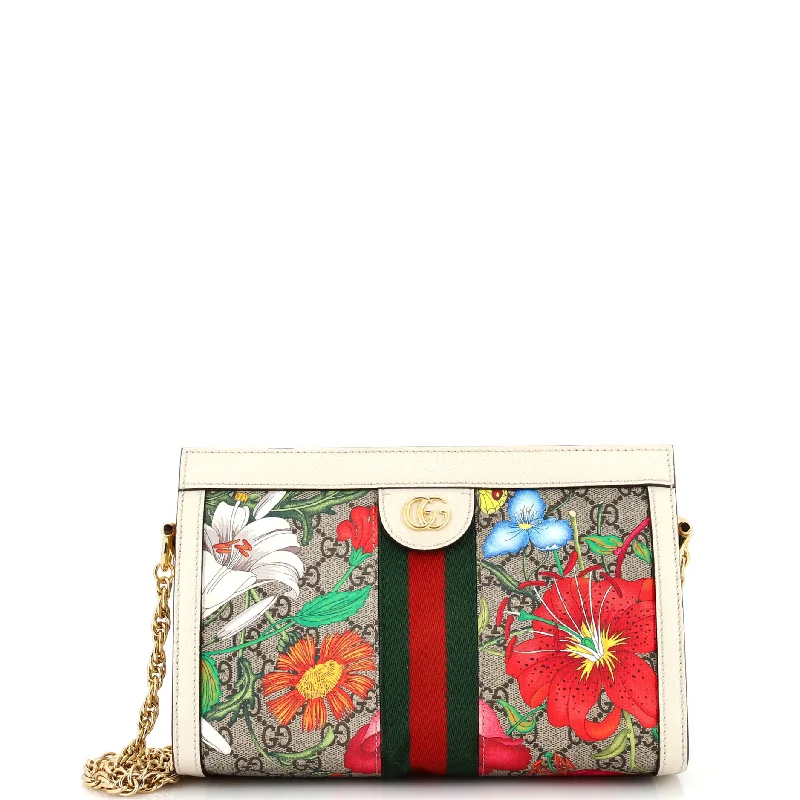 Women's Waterproof Nylon Shoulder Bag in Green for HikingOphidia Chain Shoulder Bag Flora GG Coated Canvas Small Women's Waterproof Nylon Shoulder Bag in Green for HikingOphidia Chain Shoulder Bag Flora GG Coated Canvas Small