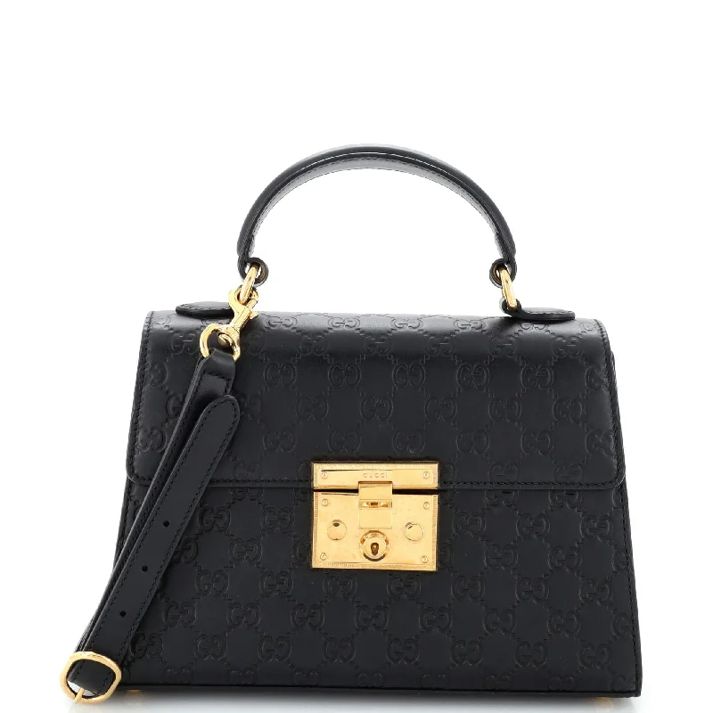 Padlock Top Handle Bag Guccissima Leather Small