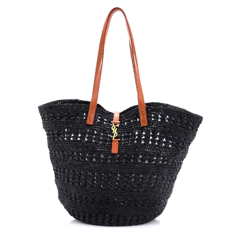 Women's Tote Bag with Magnetic Closure in Orange for Easy Access on the GoPanier Monogram Basket Shopper Raffia Medium Women's Tote Bag with Magnetic Closure in Orange for Easy Access on the GoPanier Monogram Basket Shopper Raffia Medium