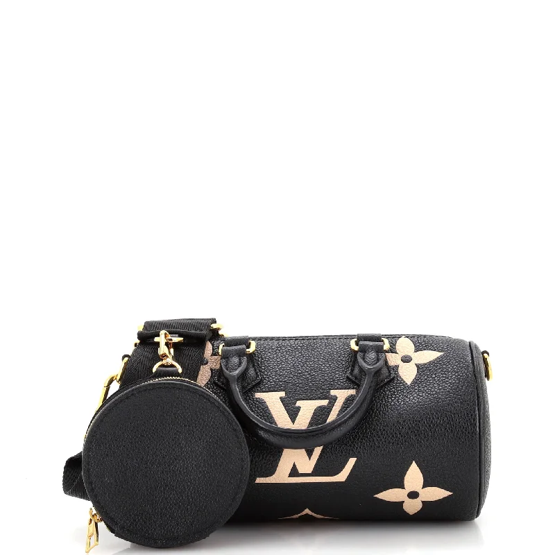 Women's Shoulder Bag with Zippered Pockets in Orange for SafetyPapillon Handbag Bicolor Monogram Empreinte Giant BB