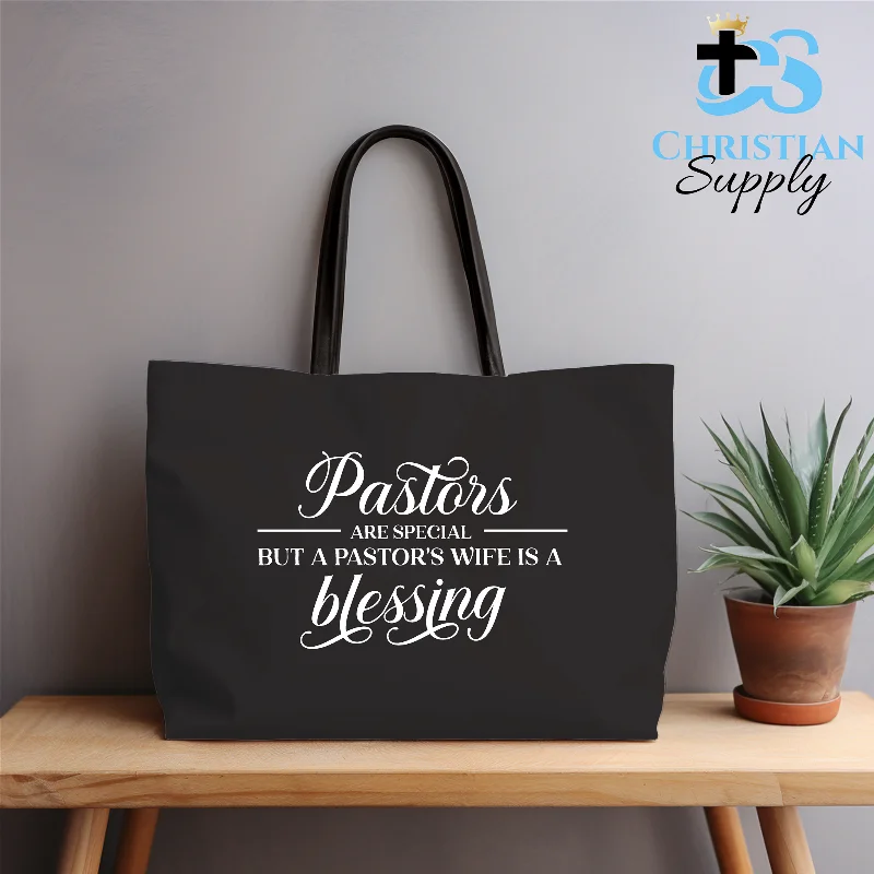 Tote Bag with Adjustable Shoulder Strap in Olive Green for Comfortable CarryingPastor's Wife is a Blessing Tote Bag
