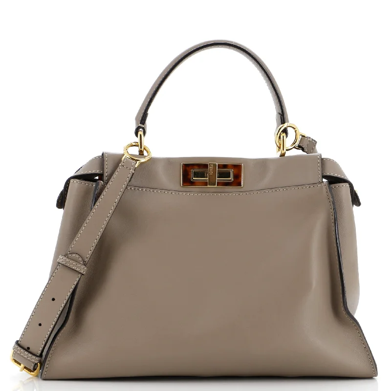 Pvc Shoulder Bag in Clear with Glitter for a Fun and Modern LookPeekaboo Bag Leather with Tortoise Detail Regular