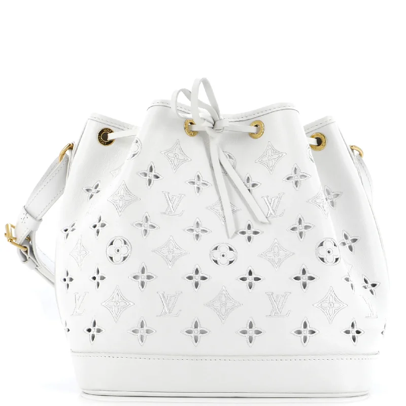 Petit Noe NM Handbag Monogram Cutout Broderie Leather