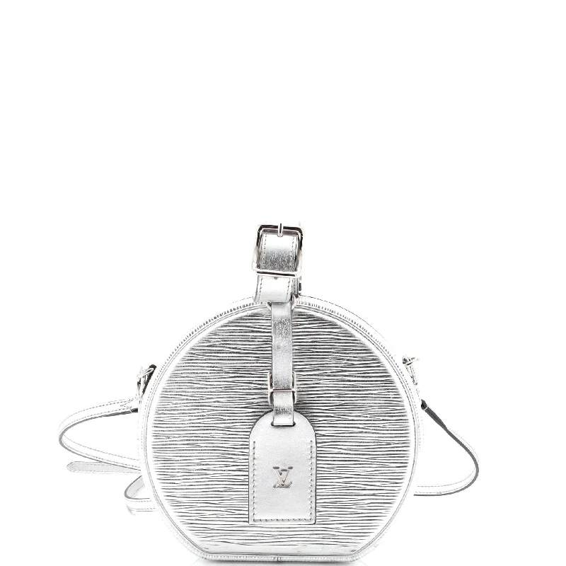 Vegan Leather Shoulder Bag in Gray for Ethical Fashion LoversPetite Boite Chapeau Bag Epi Leather