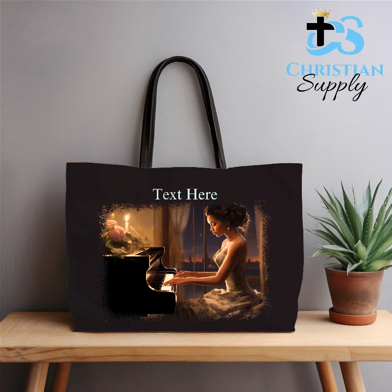 Women's Tote Bag with Zipper Closure in Red for Secure StoragePiano Player Tote Bag Women's Tote Bag with Zipper Closure in Red for Secure StoragePiano Player Tote Bag