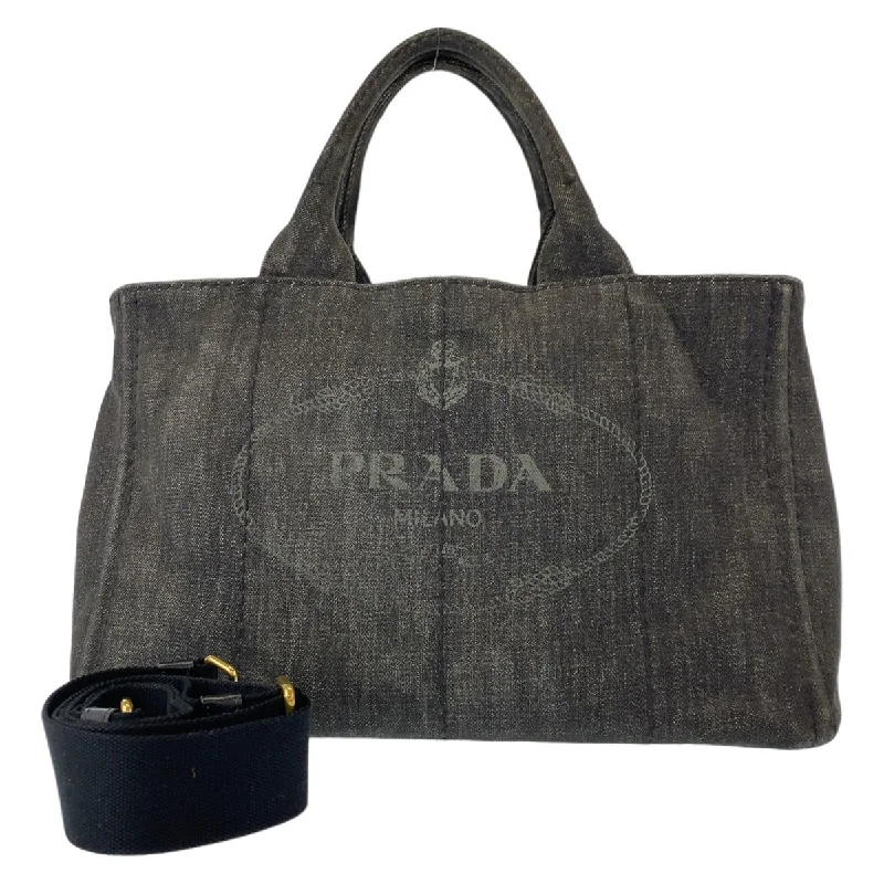 Women's Tote Bag with Inner Compartments in Gray for Organizing Everyday EssentialsSmall Vegan Leather Tote Bag in Blush Pink with Gold - Tone Hardware for a Feminine and Stylish AccessoryPrada Canapa Cotton Denim Tote Bag