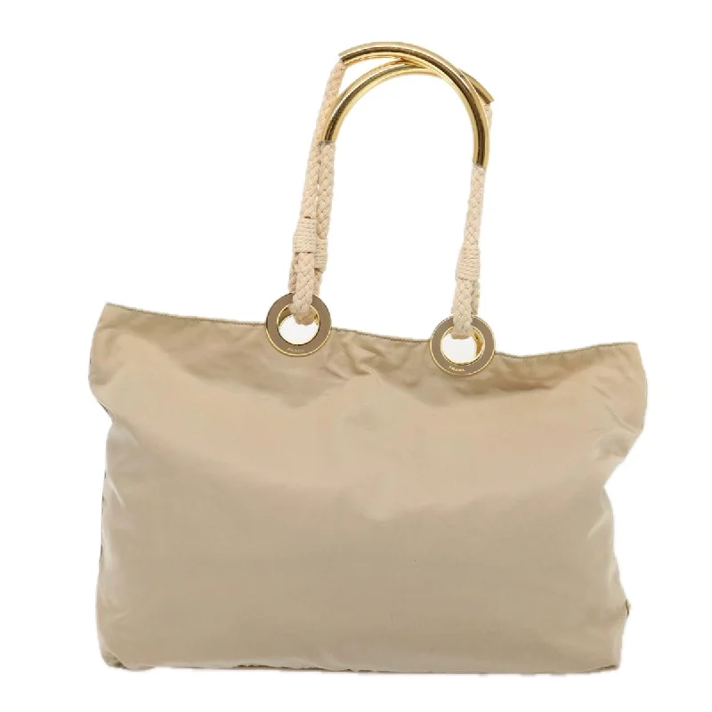 Faux Fur - Trimmed Tote Bag in White for a Cozy Winter LookWomen's Tote Bag with Zipper Closure in Red for Secure StoragePrada Tessuto  Synthetic Tote Bag (Pre-Owned)