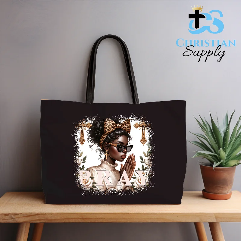 Women's Printed Tote Bag in Floral Patterns for a Spring - Themed Shopping TripPray 2 Tote Bag