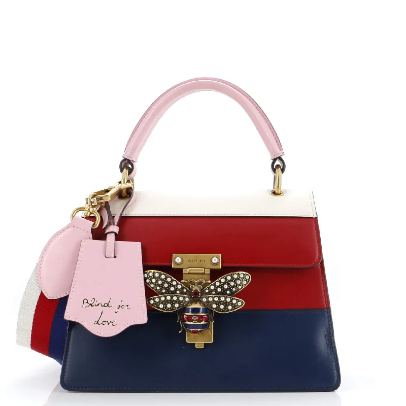 Queen Margaret Top Handle Bag Colorblock Leather Small