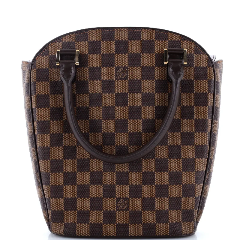 Women's Large Leather Shoulder Bag in Brown with Multiple Compartments for WorkSarria Handbag Damier Vertical