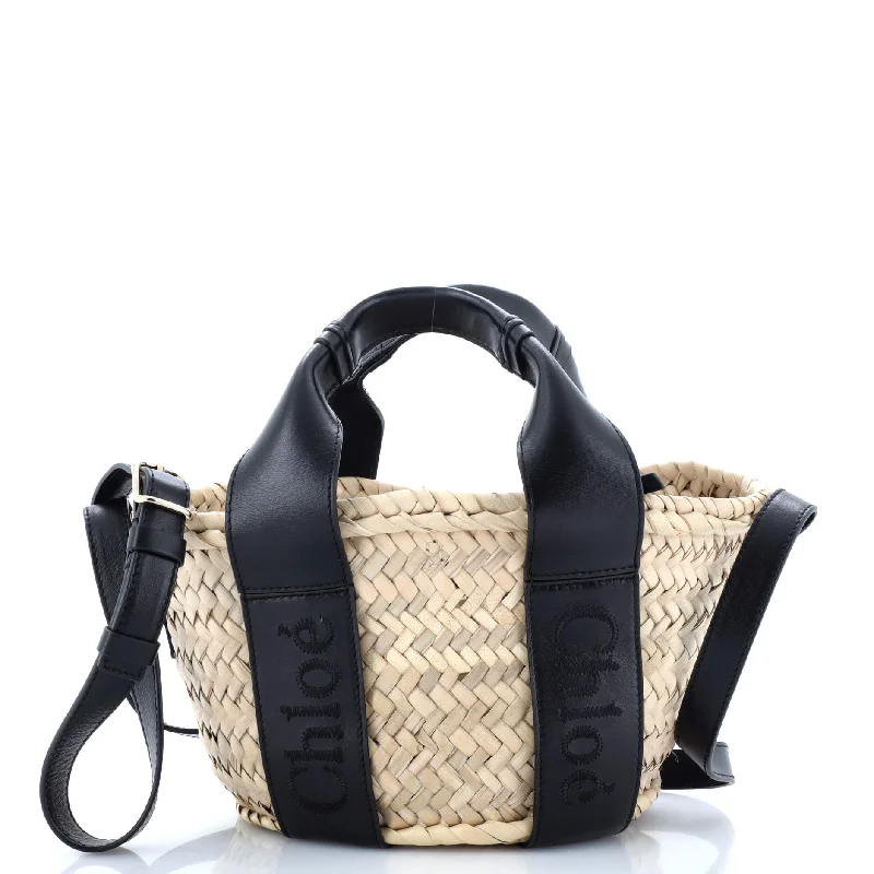 Women's Tote Bag with Magnetic Closure in Orange for Easy Access on the GoSense Basket Tote Raffia with Leather Medium