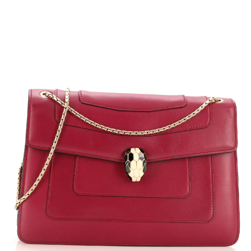 Crossbody Shoulder Bag in Black Leather with Gold Hardware for Night OutsSerpenti Forever Shoulder Bag Leather Medium Crossbody Shoulder Bag in Black Leather with Gold Hardware for Night OutsSerpenti Forever Shoulder Bag Leather Medium
