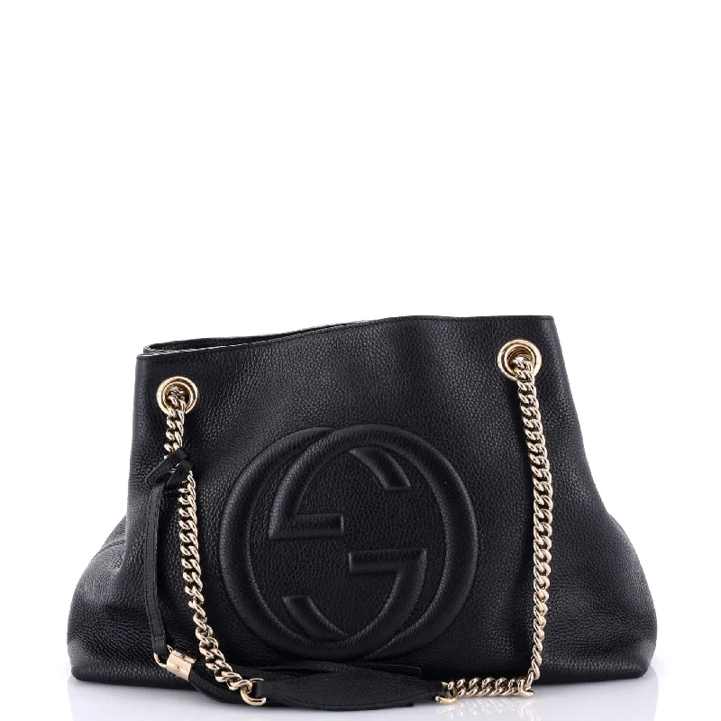 Vegan Leather Shoulder Bag in Gray for Ethical Fashion LoversSoho Chain Strap Shoulder Bag Leather Medium