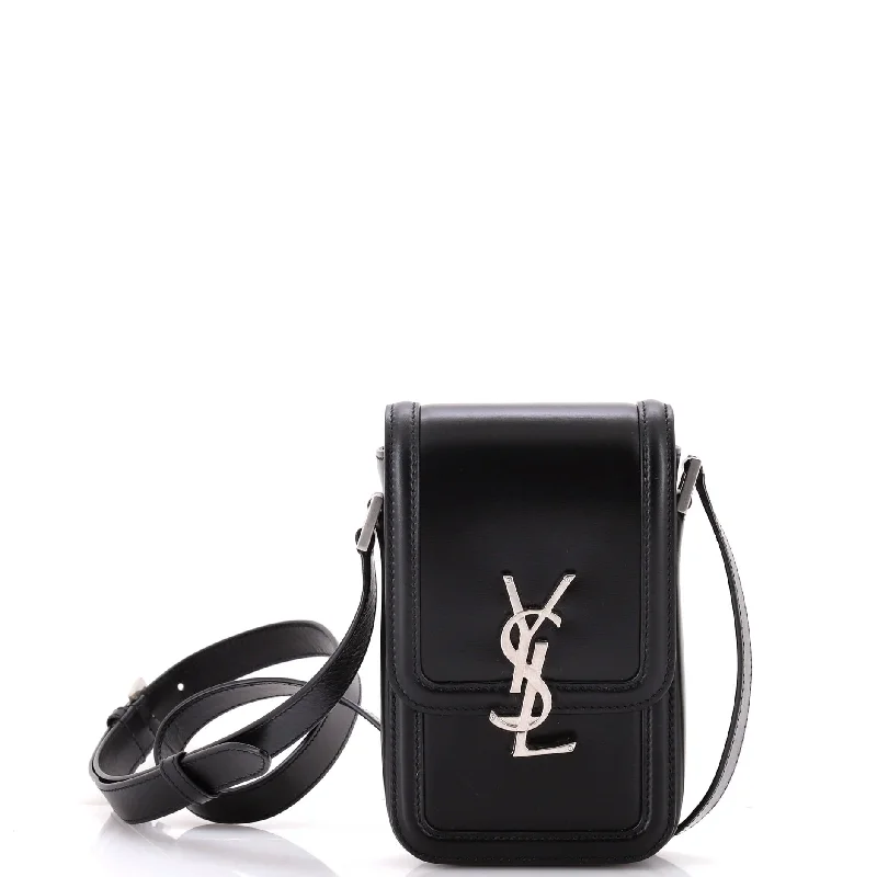 Crossbody Shoulder Bag in Black Leather with Gold Hardware for Night OutsSolferino Bag Leather Mini