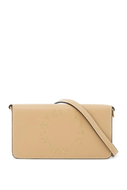 Women's Canvas Shoulder Bag in Navy with Striped Pattern for Beach TripsStella Mccartney Mini Shoulder Bag With Logo Print