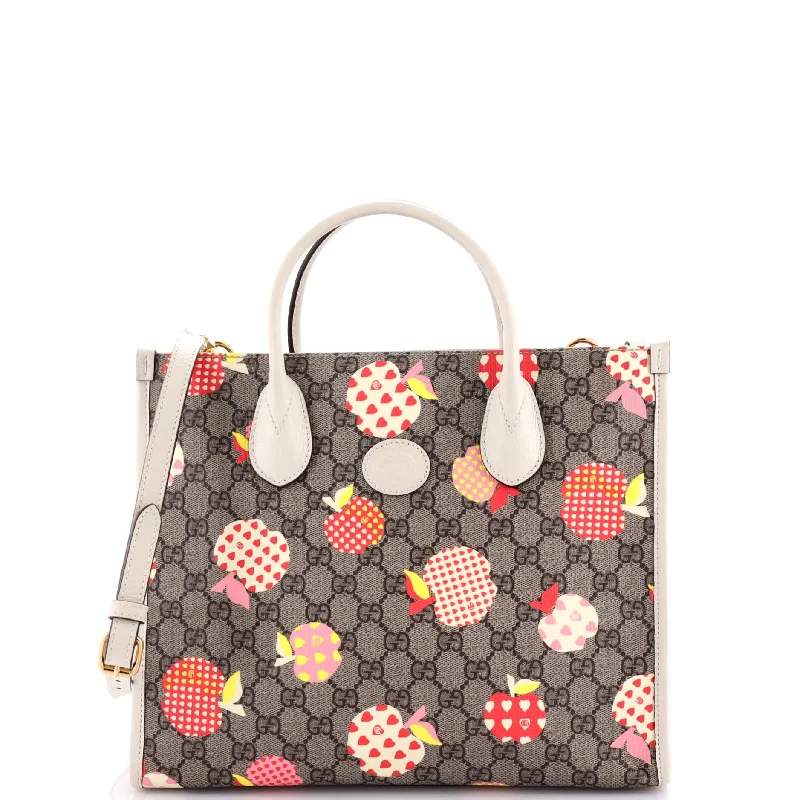 Women's Printed Tote Bag in Floral Patterns for a Spring - Themed Shopping TripStructured Top Handle Open Tote Printed GG Coated Canvas Small