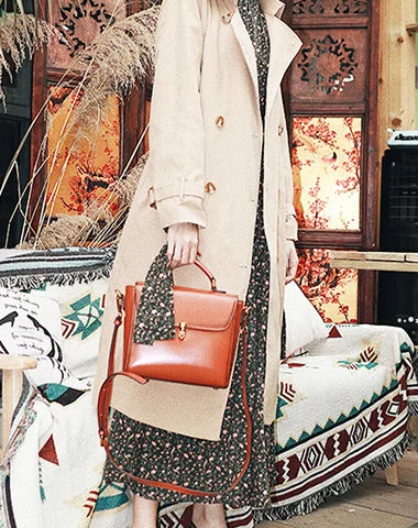 Canvas and Leather Combo Shoulder Bag in Tan for a Rustic LookStylish LEATHER WOMEN Handbag Purse SHOULDER BAG FOR WOMEN