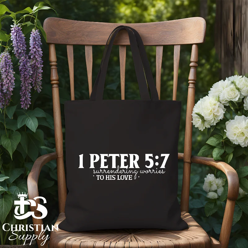Tote Bag with Adjustable Shoulder Strap in Olive Green for Comfortable CarryingSurrendering Worries to His Love Tote Bag