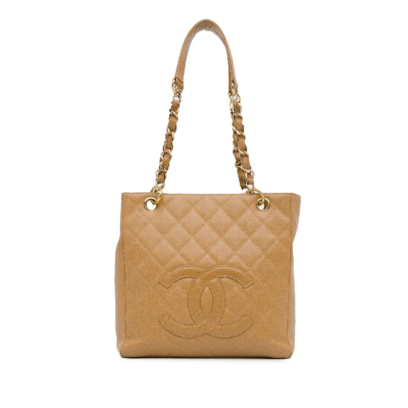 Tote Bag with Adjustable Shoulder Strap in Olive Green for Comfortable CarryingTan Chanel Caviar Petite Shopping Tote Shoulder Bag