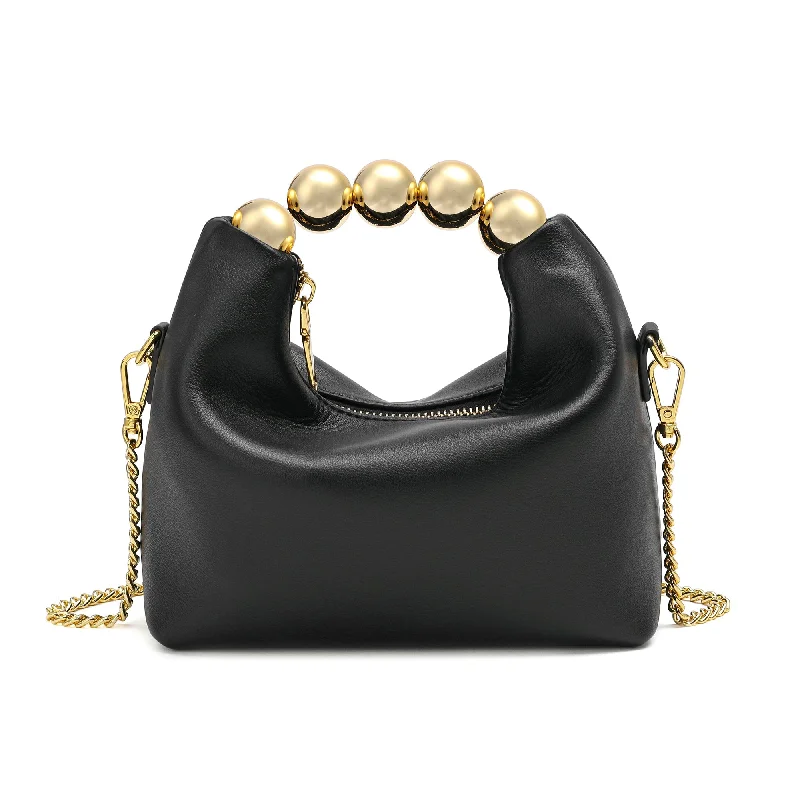 Metallic Shoulder Bag in Gold for Special OccasionsTiffany & Fred Smooth Leather Top-Handle/Shoulder Bag