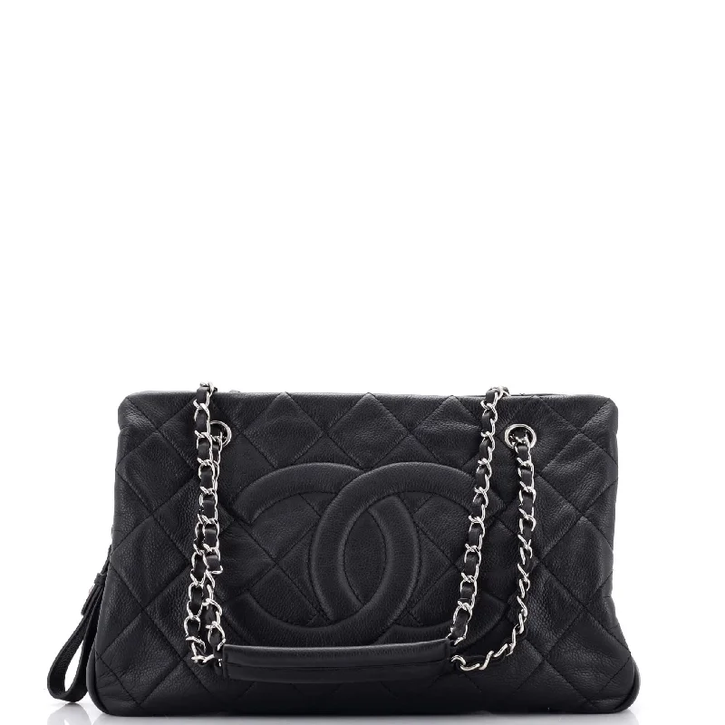 Tote Bag with RFID - Blocking Pocket in Black for Protecting Your Cards and InformationTimeless CC Shopping Tote Quilted Caviar Medium Tote Bag with RFID - Blocking Pocket in Black for Protecting Your Cards and InformationTimeless CC Shopping Tote Quilted Caviar Medium