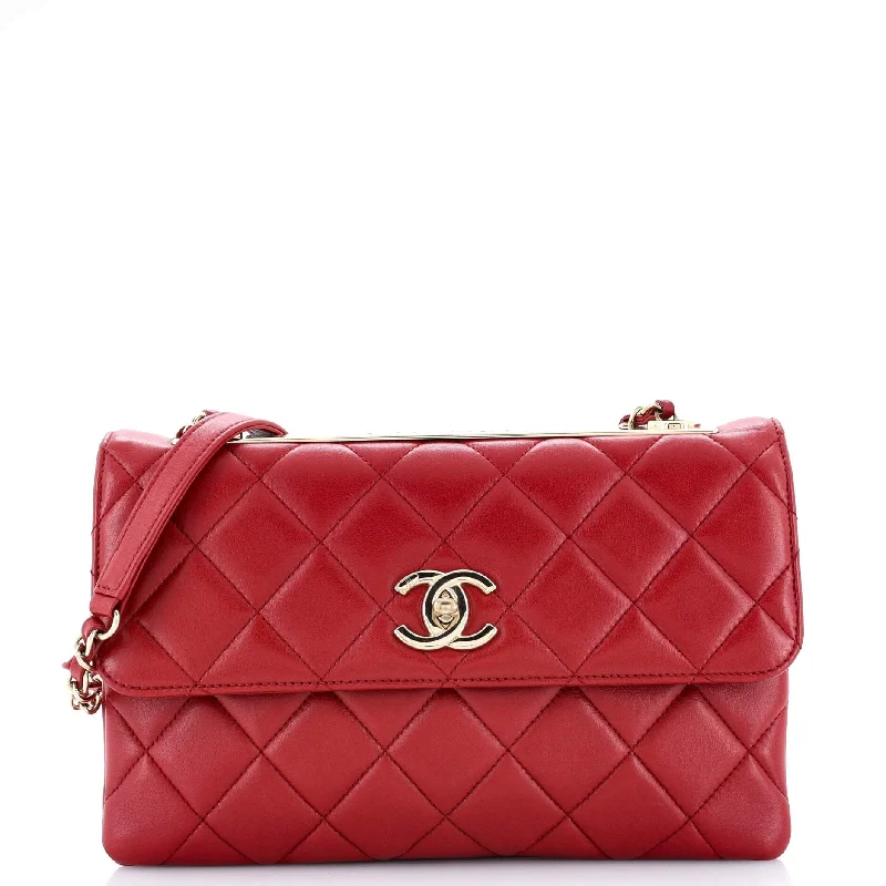 Women's Shoulder Bag with Adjustable Strap in Pink for ComfortTrendy CC Flap Bag Quilted Lambskin Medium