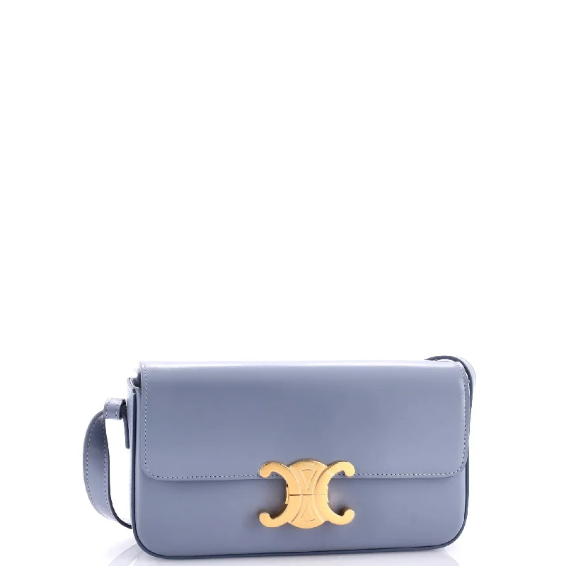 Pvc Shoulder Bag in Clear with Glitter for a Fun and Modern LookTriomphe East-West Shoulder Bag Smooth Calfskin
