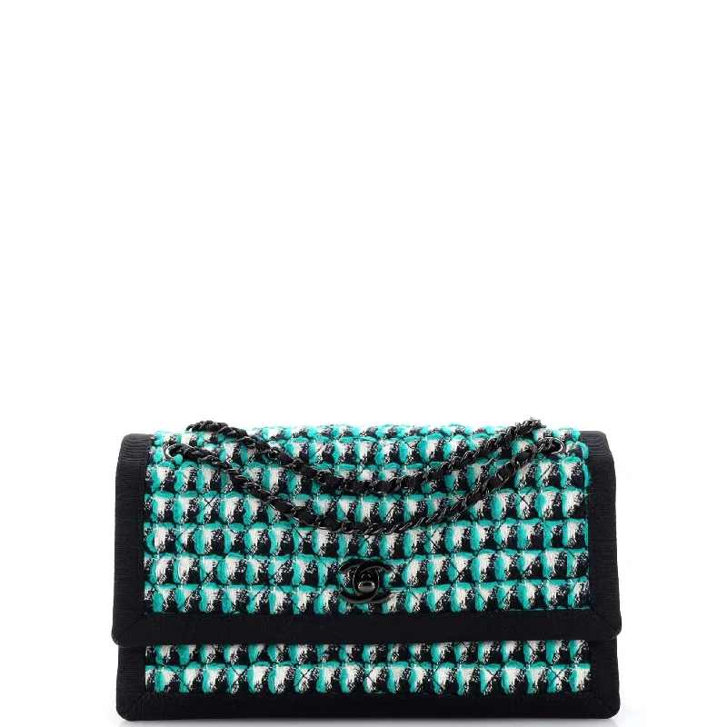 Women's Printed Tote Bag in Floral Patterns for a Spring - Themed Shopping TripTwo Tone Flap Bag Quilted Tweed Small