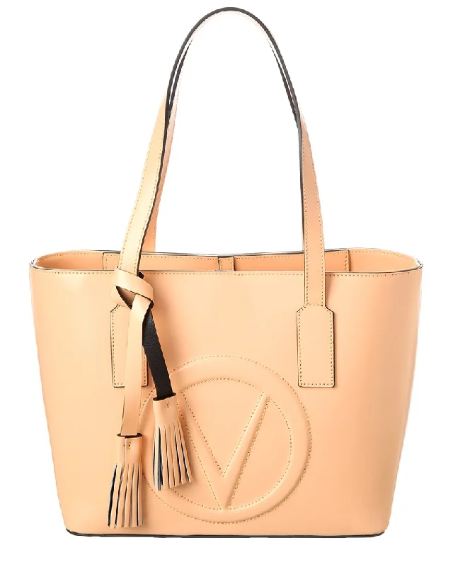 Quilted Tote Bag in Cream with Silver Hardware for a Classic and Sophisticated StyleValentino by Mario Valentino Prince Broderie Leather Tote