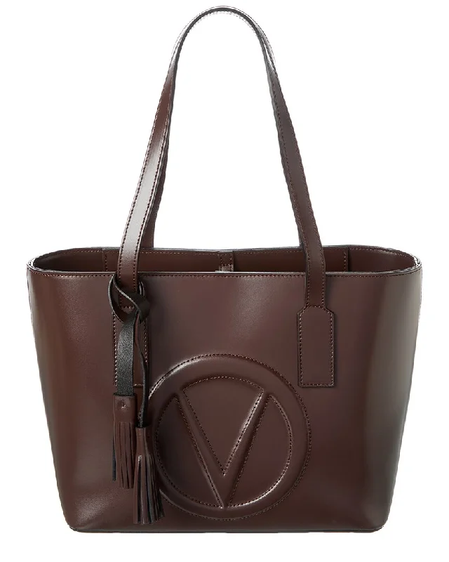Metallic Tote Bag in Rose Gold with Chain Handles for a Glamorous Night OutValentino by Mario Valentino Prince Broderie Leather Tote