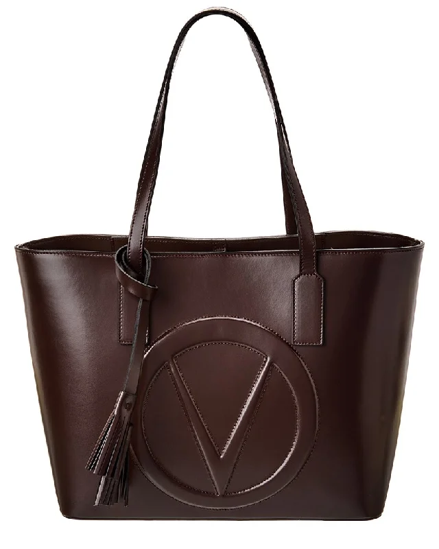 Women's Tote Bag with Zipper Closure in Red for Secure StorageValentino by Mario Valentino Soho Broderie Leather Tote