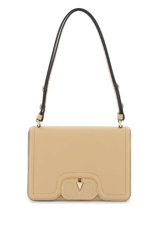 Women's Large Leather Shoulder Bag in Brown with Multiple Compartments for WorkValentino Garavani Shoulder Bag With Vlogovlogo