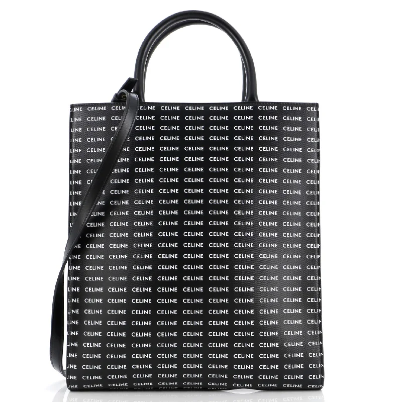 Geometric - Printed Tote Bag in Multicolor for a Contemporary and Trendy OutfitMedium - Sized Canvas Tote Bag in Navy Blue with Striped Pattern for a Nautical - Inspired LookVertical Cabas Tote All Over Logo Print Leather Small