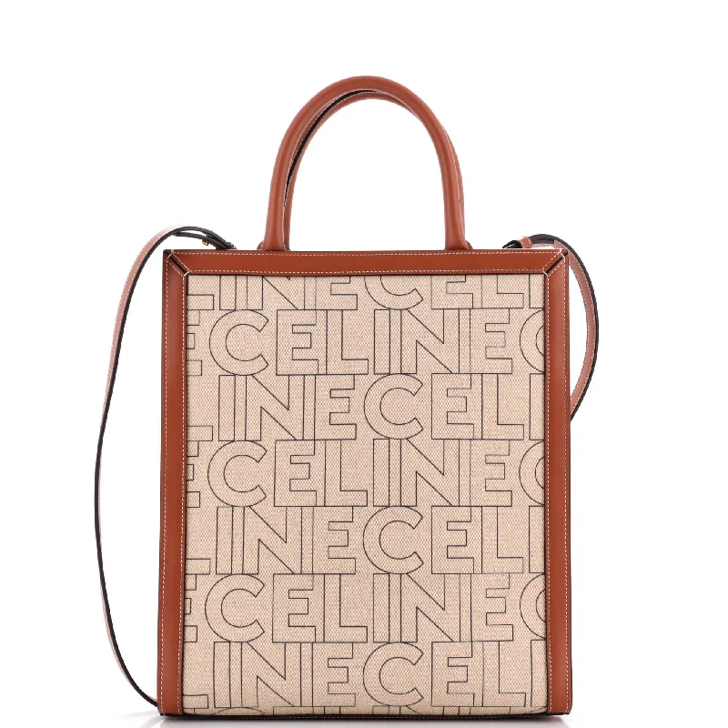 Oversized Jute Tote Bag in Natural Color with Rope Handles for a Beach VacationVertical Cabas Tote Printed Canvas and Leather Small