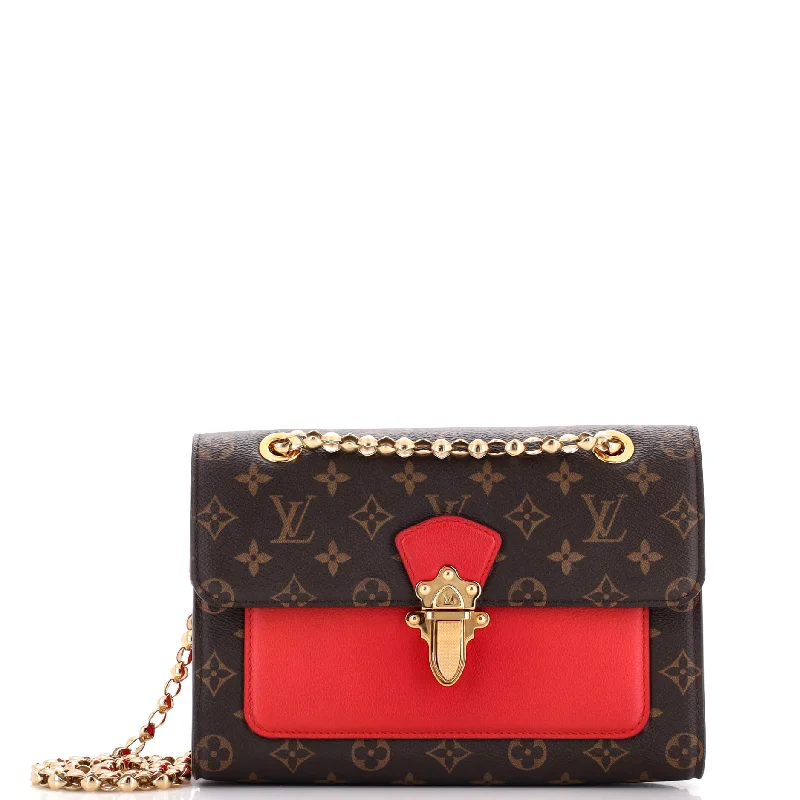 Shoulder Bag with Chain Strap in Silver for a Trendy AppearanceVictoire Handbag Monogram Canvas and Leather