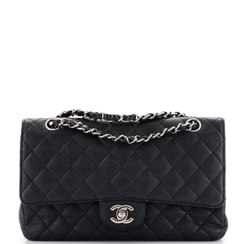 Vegan Leather Shoulder Bag in Gray for Ethical Fashion LoversVintage Classic Double Flap Bag Quilted Caviar Medium Vegan Leather Shoulder Bag in Gray for Ethical Fashion LoversVintage Classic Double Flap Bag Quilted Caviar Medium