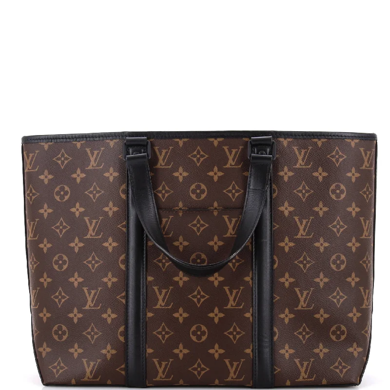 Women's Tote Bag with Inner Compartments in Gray for Organizing Everyday EssentialsWeekend Tote Macassar Monogram Canvas PM