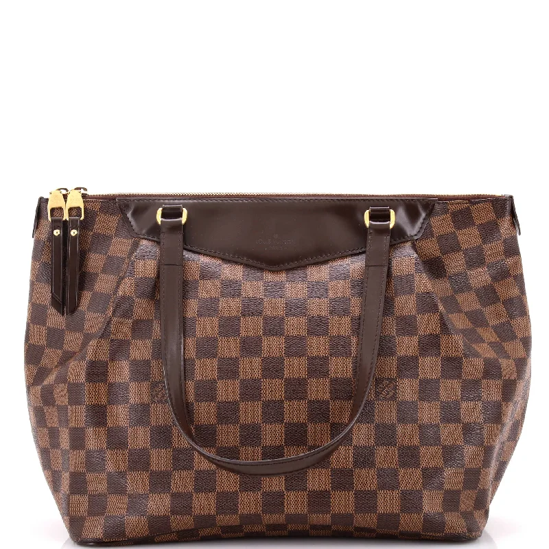 Women's Large Leather Shoulder Bag in Brown with Multiple Compartments for WorkWestminster Handbag Damier GM