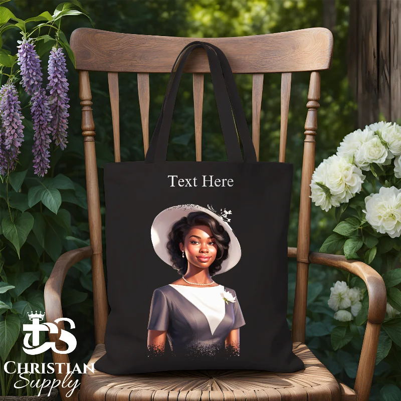 Women's Tote Bag with Detachable Pouch in Purple for Added ConvenienceWoman in Church Hat Tote Bag Women's Tote Bag with Detachable Pouch in Purple for Added ConvenienceWoman in Church Hat Tote Bag