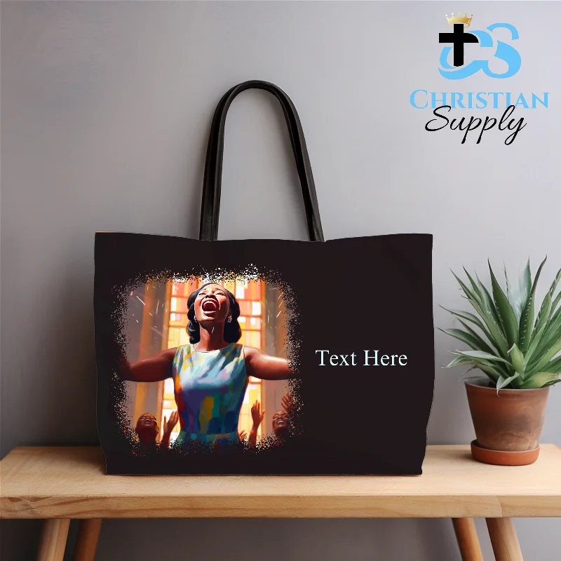 Tote Bag with Adjustable Shoulder Strap in Olive Green for Comfortable CarryingWoman Lifting Up a Praise Tote Bag Tote Bag with Adjustable Shoulder Strap in Olive Green for Comfortable CarryingWoman Lifting Up a Praise Tote Bag