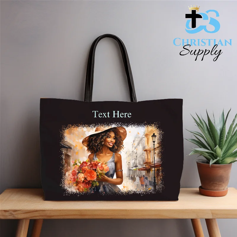 Metallic Tote Bag in Rose Gold with Chain Handles for a Glamorous Night OutWoman with Flowers Tote Bag Metallic Tote Bag in Rose Gold with Chain Handles for a Glamorous Night OutWoman with Flowers Tote Bag