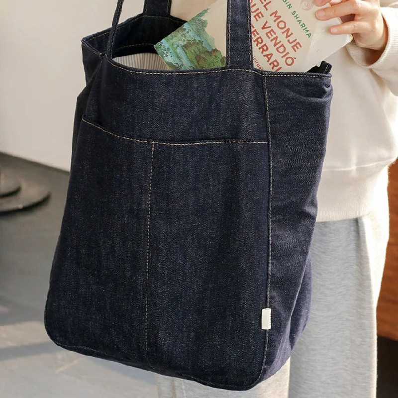 Linen Tote Bag in Natural Beige with Braided Details for a Rustic Summer EnsembleWomen Blue Denim Shopper Tote Bag Denim Large Tote Shoulder Bag Handbag for Men