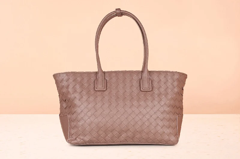 Women's Tote Bag with Inner Compartments in Gray for Organizing Everyday EssentialsWomen Brown Textured PU Shopper Tote Bag Women's Tote Bag with Inner Compartments in Gray for Organizing Everyday EssentialsWomen Brown Textured PU Shopper Tote Bag