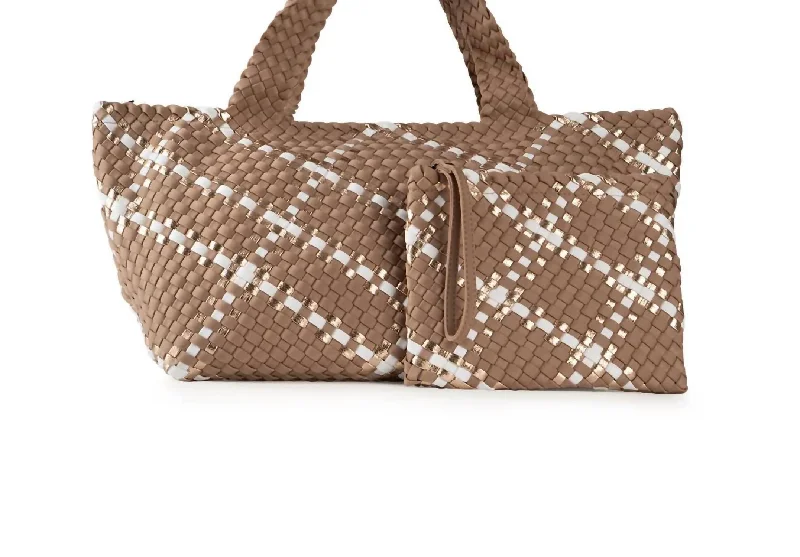 Quilted Tote Bag in Cream with Silver Hardware for a Classic and Sophisticated StyleSmall Vegan Leather Tote Bag in Blush Pink with Gold - Tone Hardware for a Feminine and Stylish AccessoryWomen's Bobbi Woven Tote Bag In Latte/rose Gold Quilted Tote Bag in Cream with Silver Hardware for a Classic and Sophisticated StyleSmall Vegan Leather Tote Bag in Blush Pink with Gold - Tone Hardware for a Feminine and Stylish AccessoryWomen's Bobbi Woven Tote Bag In Latte/rose Gold