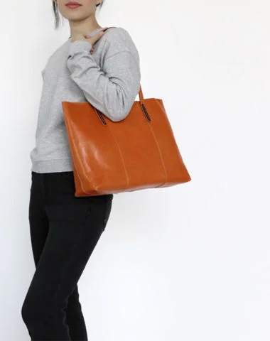 Women's Tote Bag with Zipper Closure in Red for Secure StorageWomens Brown Leather Tote Purse Horizontal Tote Shopper Shoulder Bag for Ladies