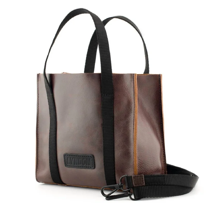 Embroidered Tote Bag in Beige with Floral Motifs for a Boho - Chic VibeWomen's Leather Mini Tote Bag In Brown