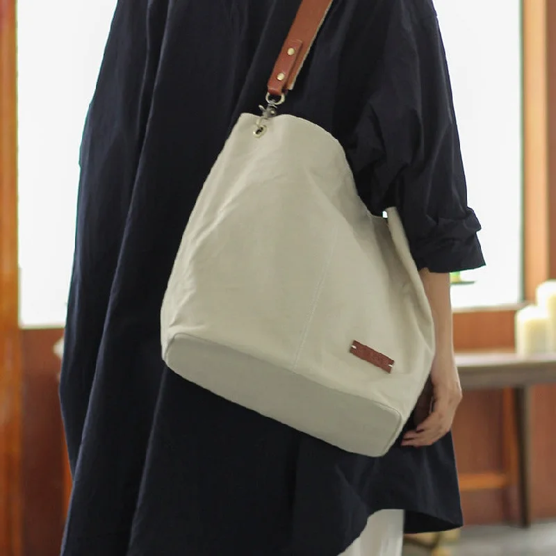 Embroidered Tote Bag in Beige with Floral Motifs for a Boho - Chic VibeWomens White Canvas Tote Bag Canvas Shoulder Bag Canvas Crossbody Tote Bags for Men